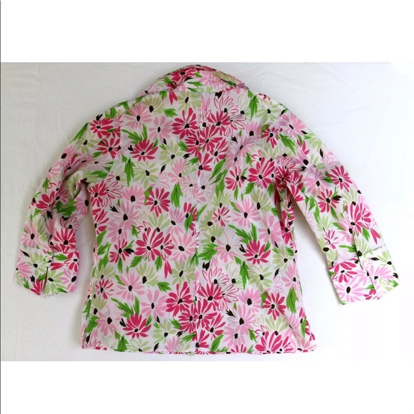 Lands’ End PRETTY Pink Floral Ultra Smooth Blouse - Picture 5 of 8